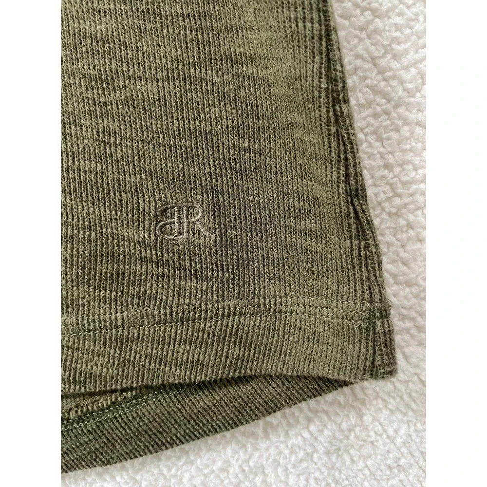 Banana Republic Mens Extra Large Sweatshirt Olive Green Slub Knit Raglan Sleeve